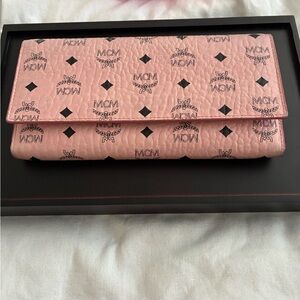MCM Pink Logo Wallet